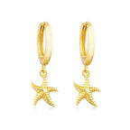 PENDRA Starfish 925 Sterling Silver Hoop Earrings