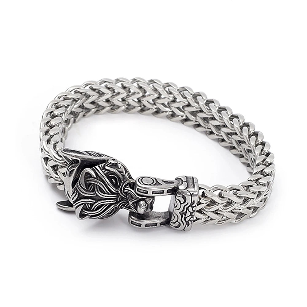 PENDRA Wolfhead Mesh Stainless Steel Bracelet