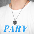 PENDRA Catholic St Francis Steel Necklace