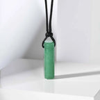 PENDRA Leather Stone Pendant Necklace