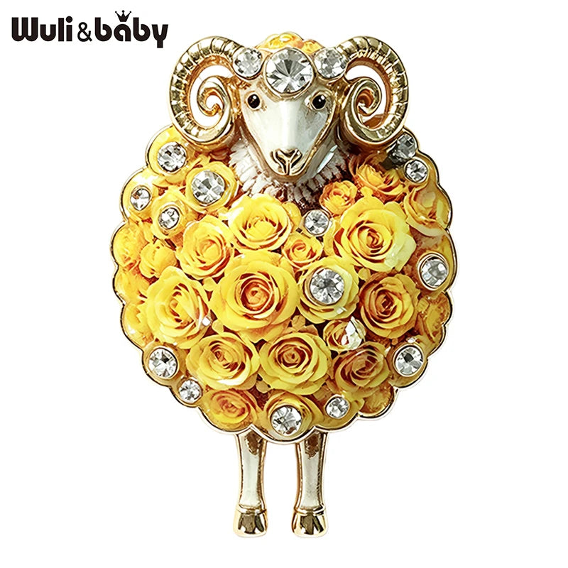 PENDRA Meadow Rhinestone Sheep Brooch