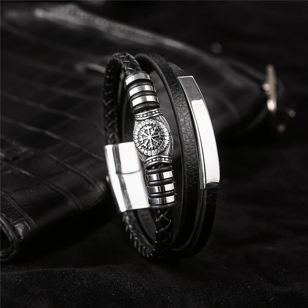 PENDRA Rune Compass Steel Bracelet