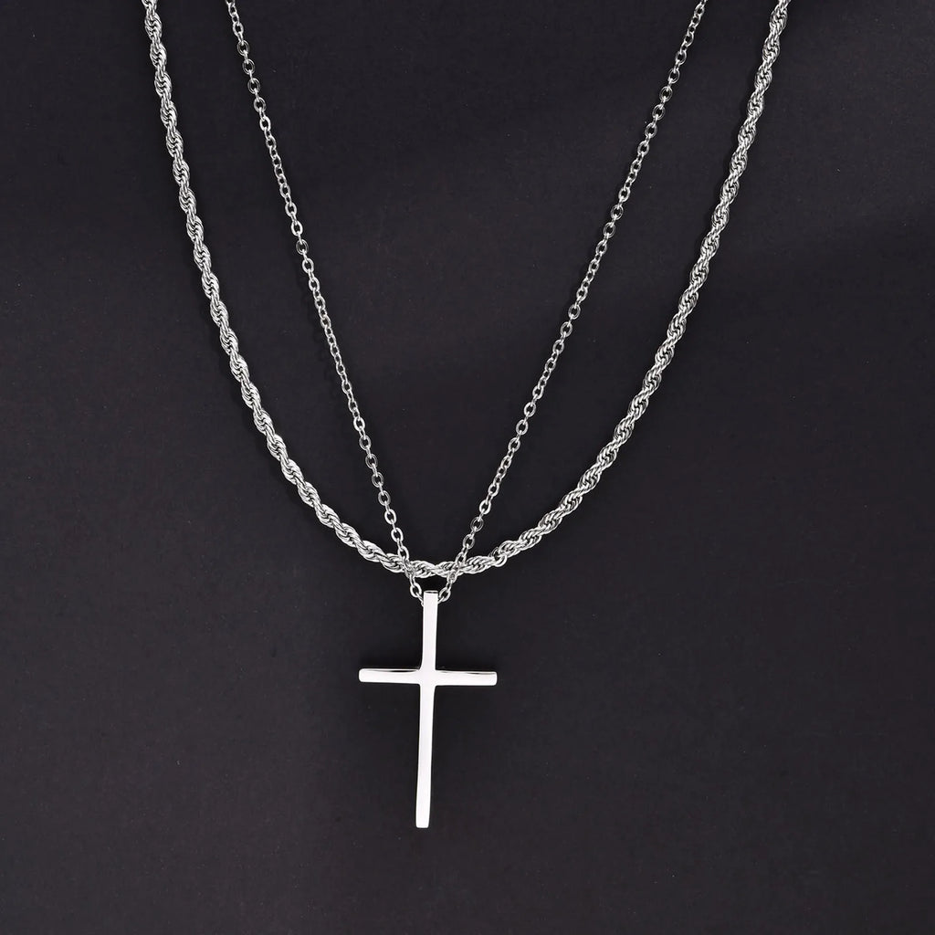 PENDRA Cross Double Pendant Necklace