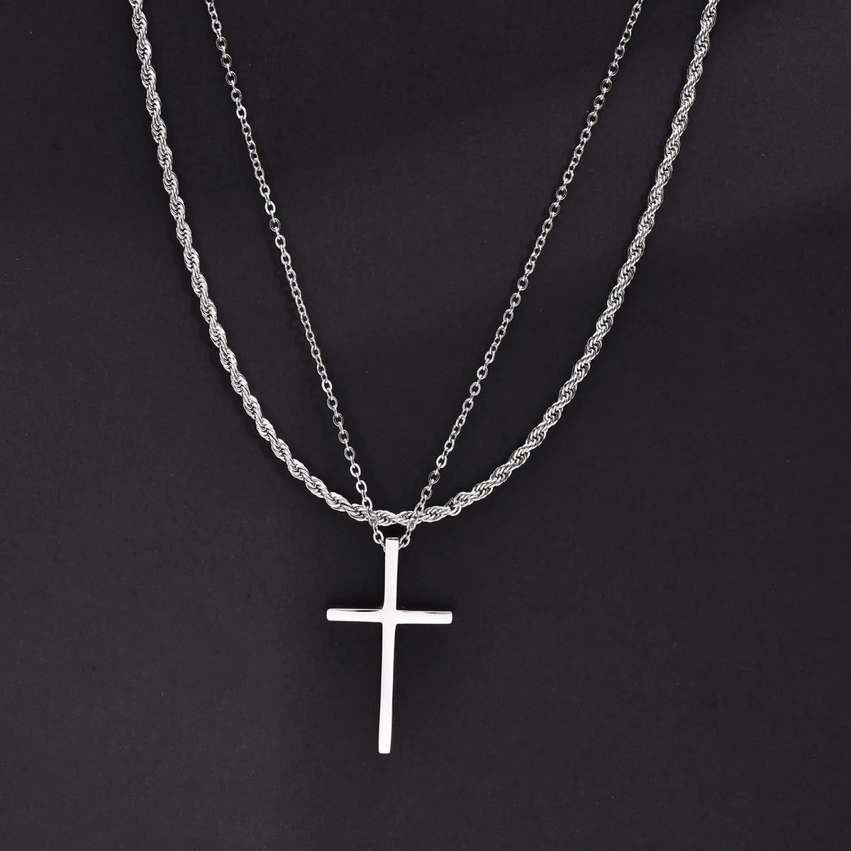 PENDRA Cross Double Pendant Necklace