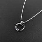 PENDRA Triad Titanium Steel Three-Ring Pendant Necklace