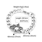 PENDRA Davidstar 316L Stainless Steel Star of David Bracelet