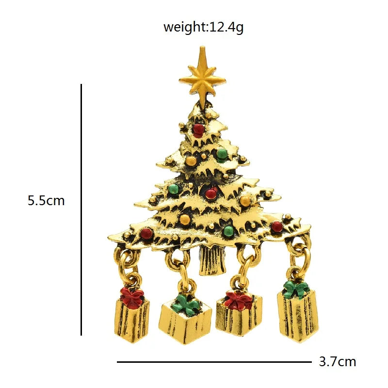 PENDRA Noelina Vintage Christmas Tree Brooch