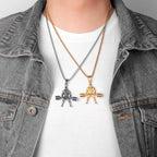 PENDRA Weightlifting Fitness Bodybuilding Steel Necklace