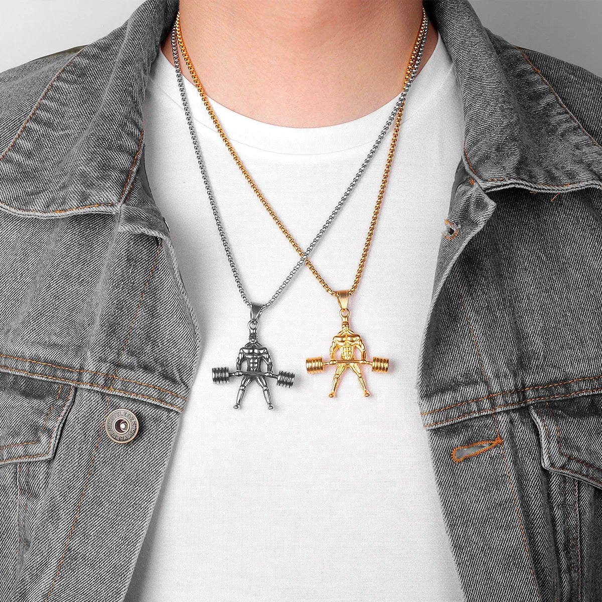 PENDRA Weightlifting Fitness Bodybuilding Steel Necklace