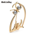 PENDRA Pearl Eye Owl Metal Brooch