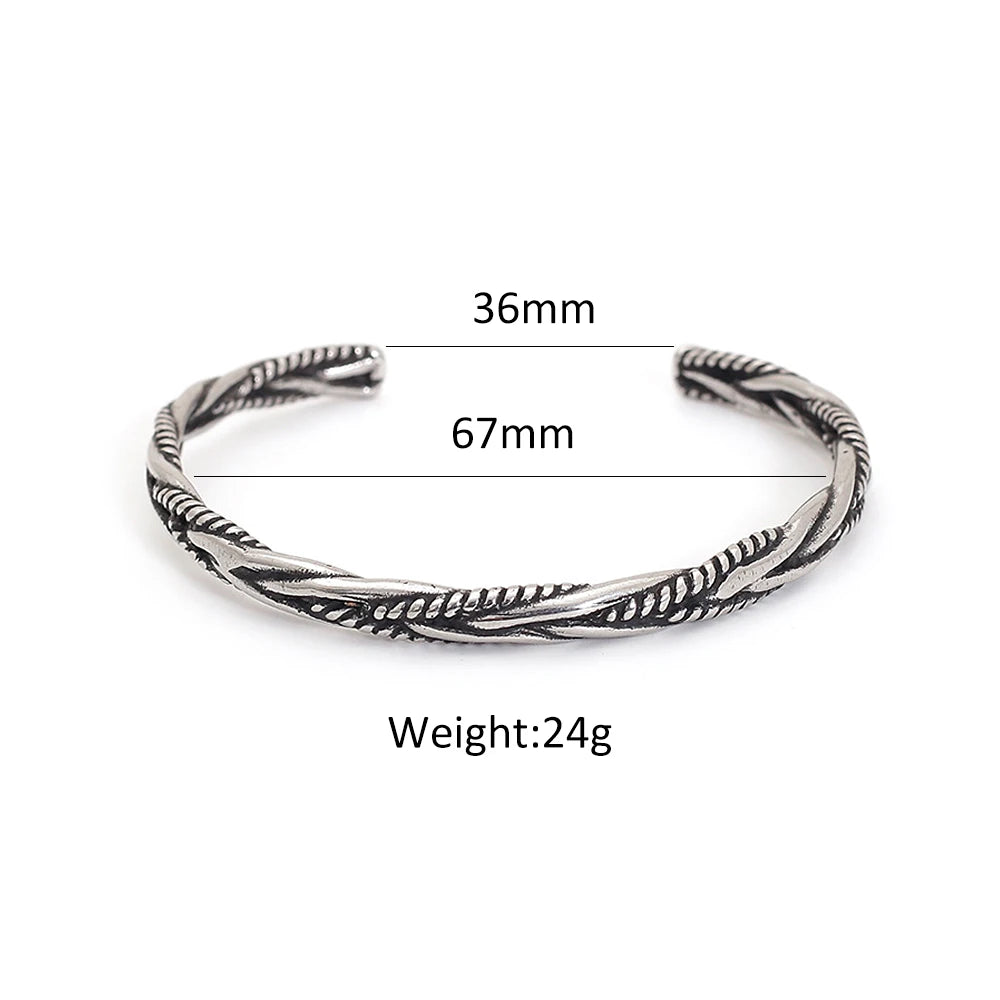 PENDRA Wheatleaf Stainless Steel Open Bracelet