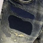 High-end Design Brand Embroidered Elastic Denim Shorts Men's Summer Middle Pants Slim-fitting Korean Breeches Jorts Shorts