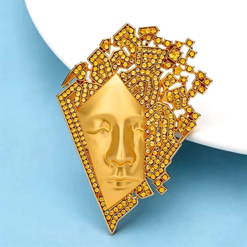 PENDRA Sparkling Face Brooch