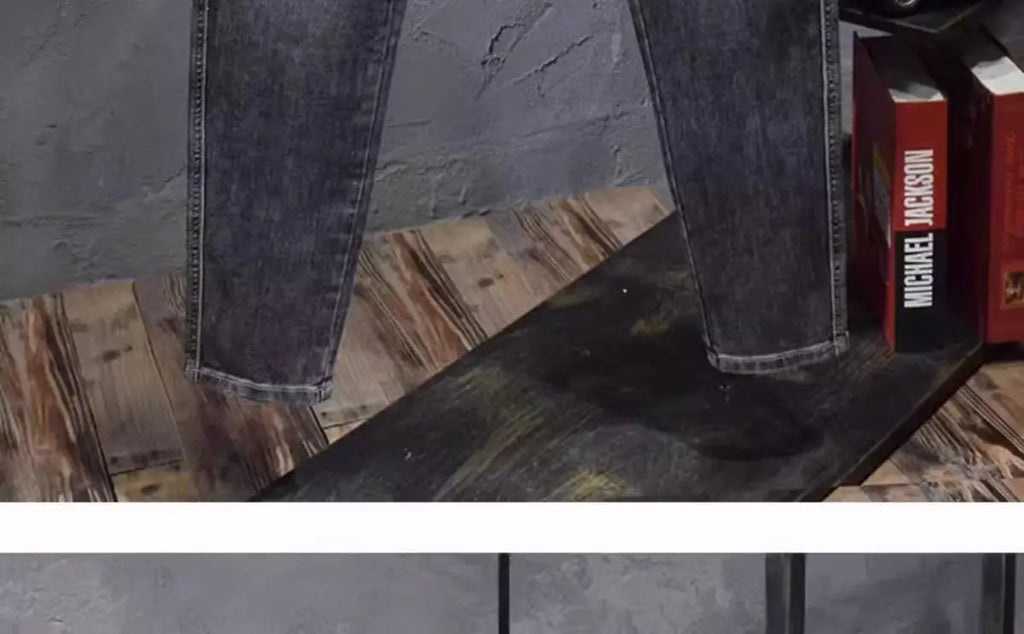 PENDRA Harajuku Slim Embroidered Jeans