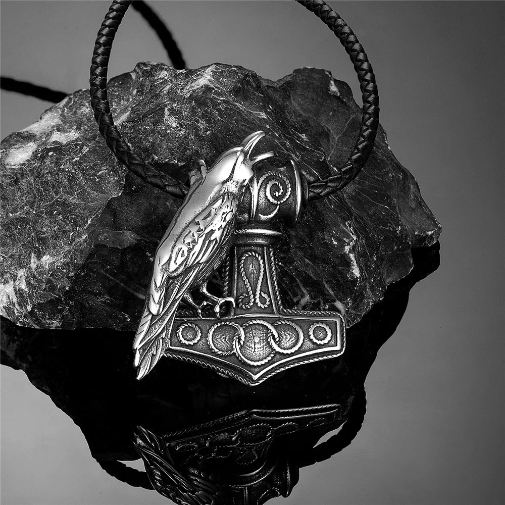 PENDRA Rune Norse Leather Necklace
