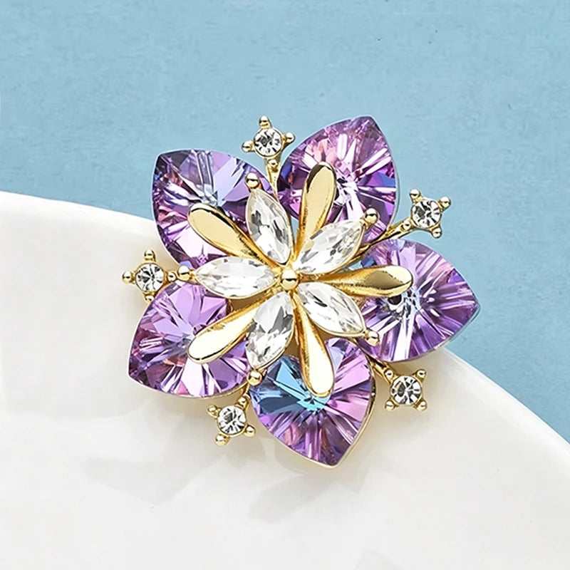 PENDRA Peachelle Crystal Peach Blossom Brooch