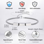 Customized Name ID Bracelets for Men Boys,Never Fade Stainless Steel Chain Wristband,Anniversary Valentine's Day Birthday Gifts
