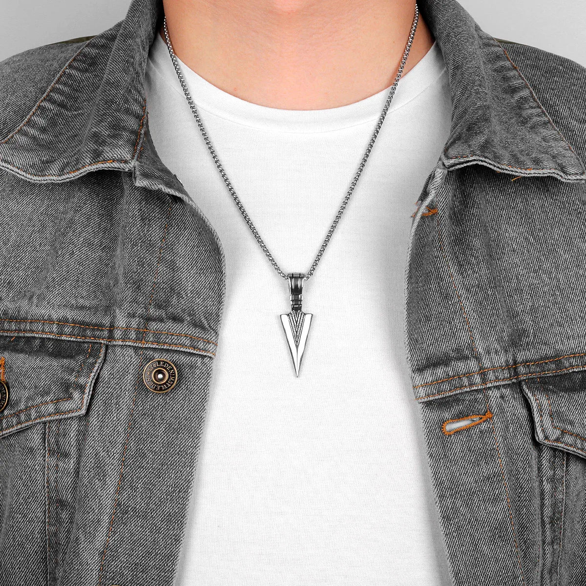 PENDRA Spartan Spearhead Boyfriend Steel Necklace