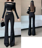 PENDRA Plushline High Waist Slim Leather Pants