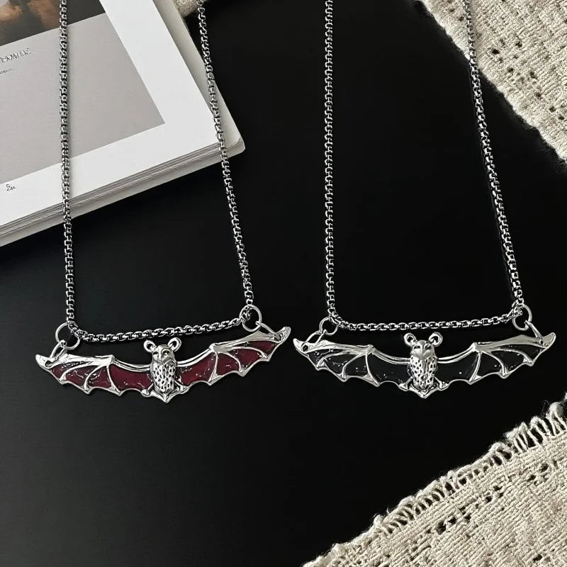PENDRA Batwing Gothic Stainless Steel Bat Necklace