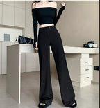 Advanced style suit pants women autumn high waisted slim fit versatile hanging down feeling casual and wide leg pants