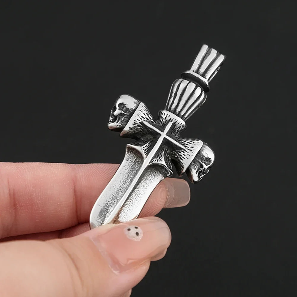 PENDRA Skullblade Punk Skull Sword Pendant Necklace