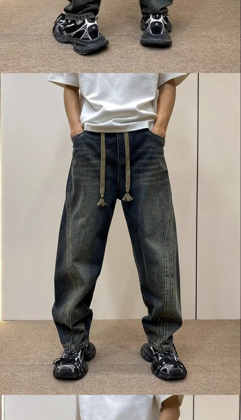 PENDRA Washed Straight Wide Pants