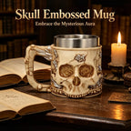Halloween Spooky Skull Stein Mug 3D Relief Skeleton Pattern Stainless Steel Inner Tank Gothic Pub Bar Whiskey Wine Drink Cup