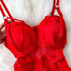 Sexy spicy girl with chest cushion jumpsuit women's summer new see through mesh slimming sexy niche design camisole vest