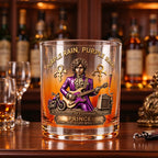 Purple Rain Inspired Whiskey Glass Collectible Drinkware Music Fan Gift Decorative Glass Tumbler