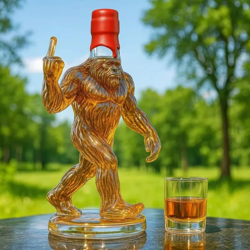 PENDRA Sasquatch Crown Funny Glass Whiskey Decanter