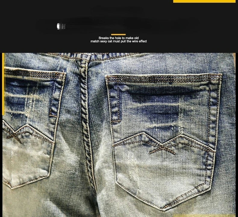 PENDRA Elastic Old Slim Pants