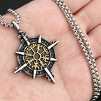 PENDRA Vegvisir Viking Compass Pendant Necklace