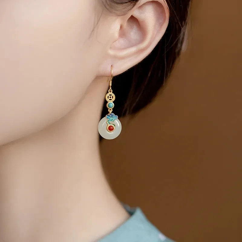 PENDRA Jade Hetian Ear Earrings