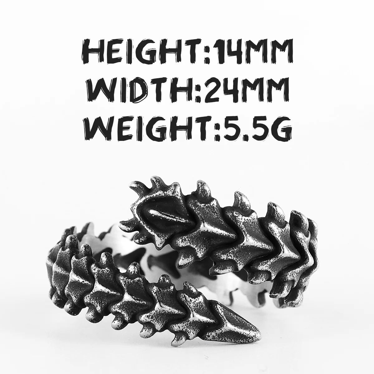 Stainless Steel Men Rings Eivil Dragon Spine Punk Trendy for Women Biker Fashion Jewelry Halloween Creativity Gift Wholesale