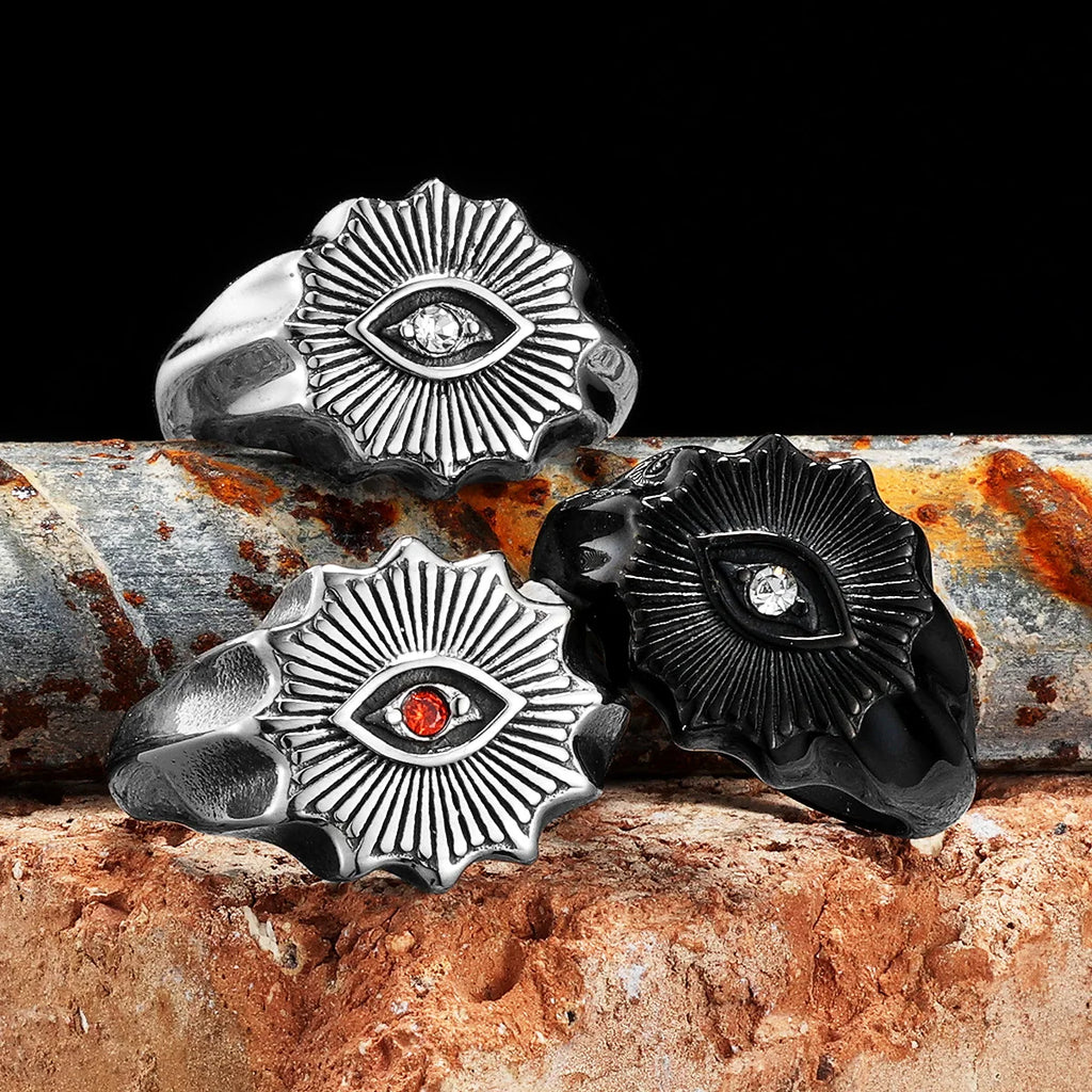 PENDRA Masonic Illuminati Eye Steel Ring