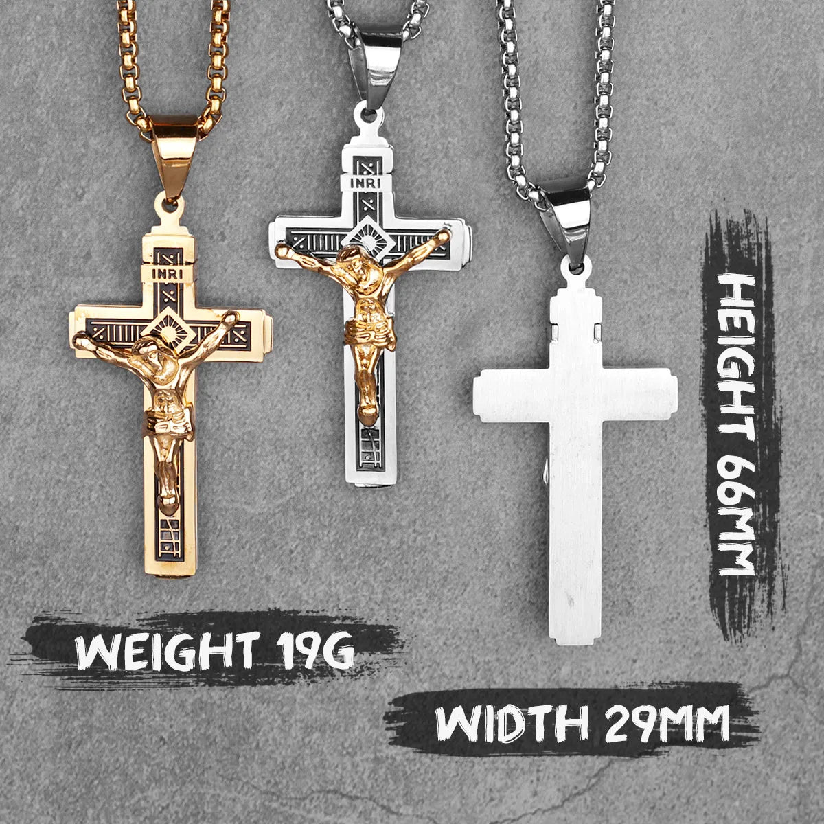 PENDRA Jesus Cross Religion Steel Necklace