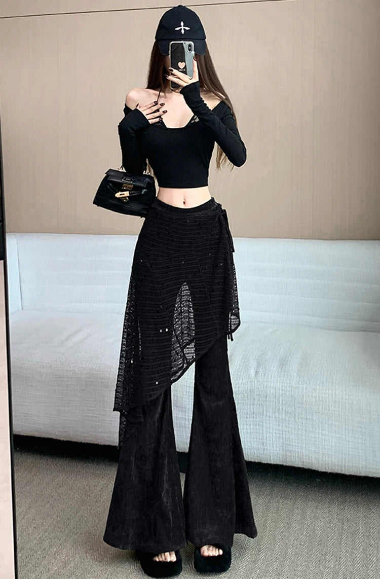 PENDRA Sequin Fart Curtain Pants