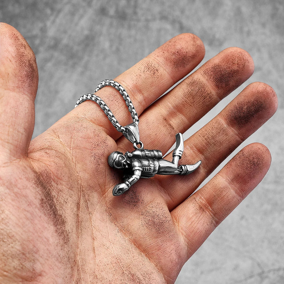 PENDRA Deep Sea Diver Steel Necklace