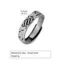 Grey Scar Rings for Men Boys,Retro Charm Metal Adjustable Ring Free Size Ring,New Fashion Jewelry Accessories Gifts