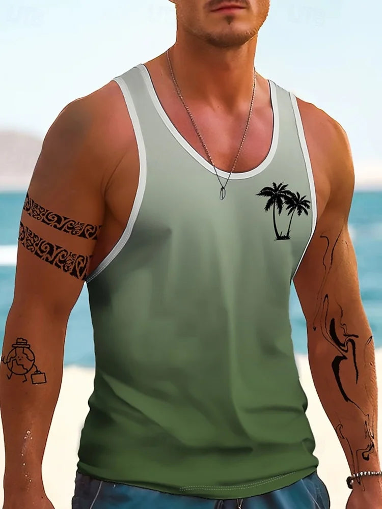 PENDRA Sleeveless Hawaiian Seaside T-Shirt