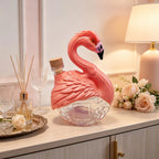 Unique Pink Bird Glass Decanter Embossed Feather Design Whiskey Brandy Bottle for Bar Cabinet Decoration