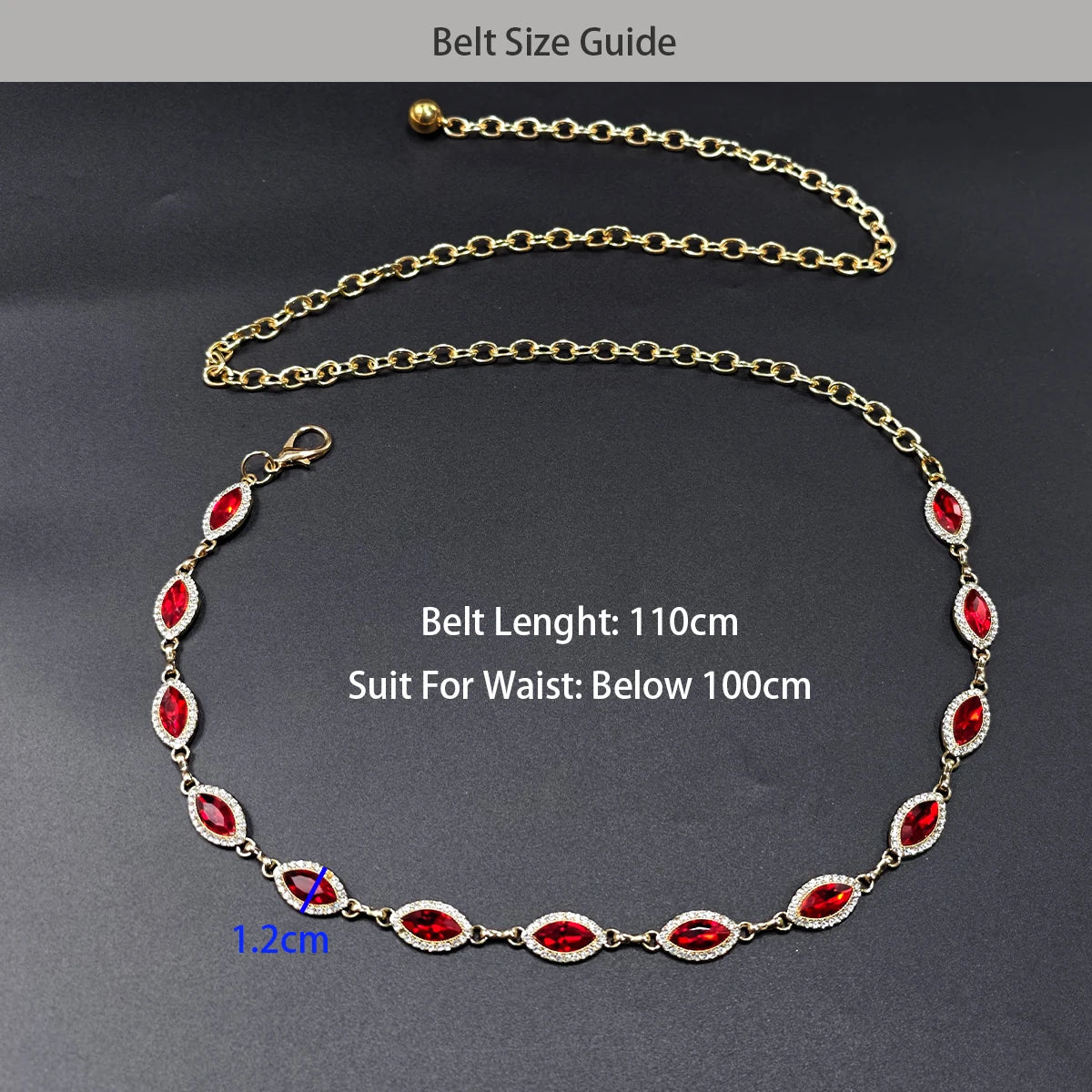 New Fashion Simple Colorful Crystal gemstone Women's Waist Chain Luxury Designer Jewelry Accessory Chain Belt Perfect Gift