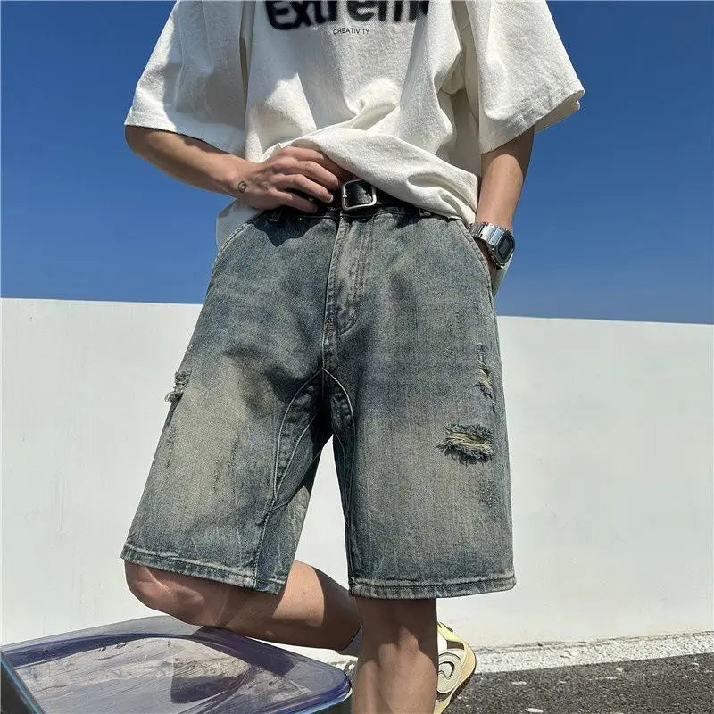 PENDRA Denim Ripped Pants