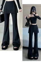 PENDRA Black Micro Flared Pants