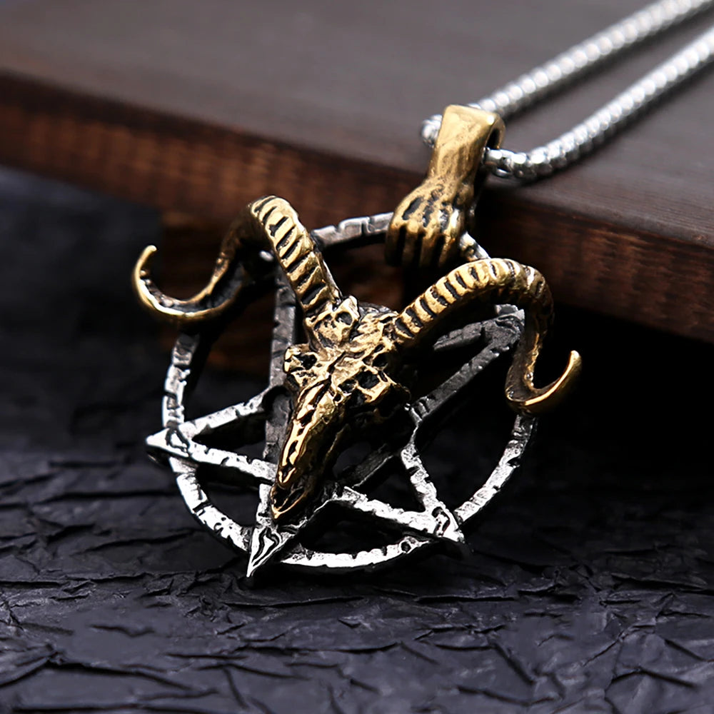 PENDRA Goatpentagram Pentagram Goat Head Pendant