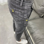 Summer Luxury Korean Style Stretch Grey Men's Slim Trousers Classic Streetwear Casual Designer Cowboy Boyfriend Jeans for Men