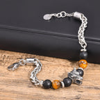 Mprainbow Stainless Steel Bracelets for Men Boys,Gothic Cross Skull Wolf Head Bracelets,Fathers Day Anniversary Birthday Gifts