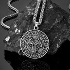 PENDRA Wolf Norse Vegvisir Necklace