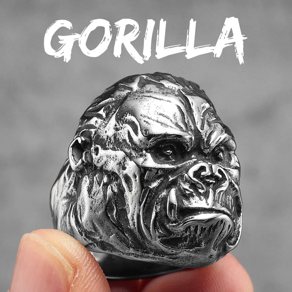 PENDRA Gorilla Animal Monkey Steel Ring